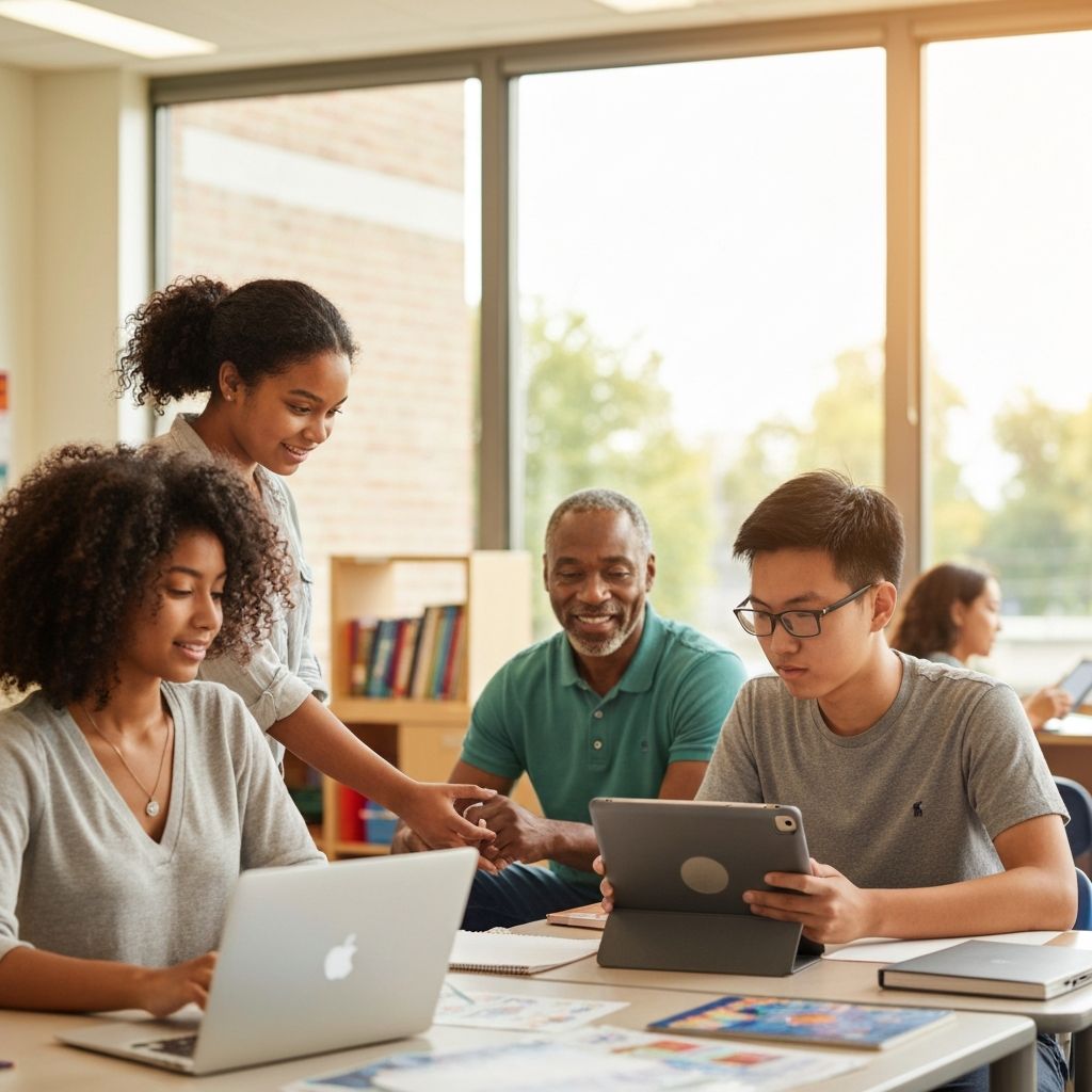 Students learning together